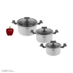 سرویس قابلمه ۱۲ پارچه استیل بایترون مدل +BSX-600